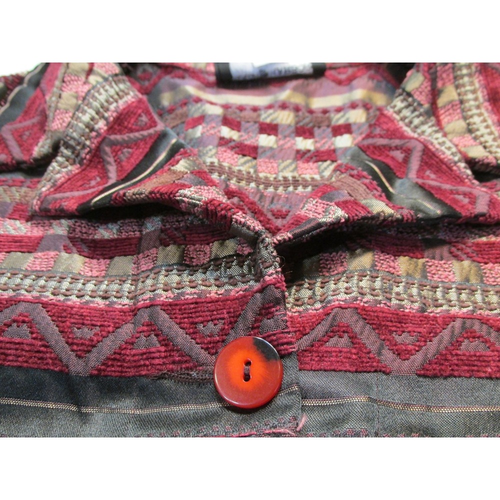 Sag Harbor Blazer Coat Womens 18W Multicolor Striped Southwest Tribal F44100 - Picture 3 of 16